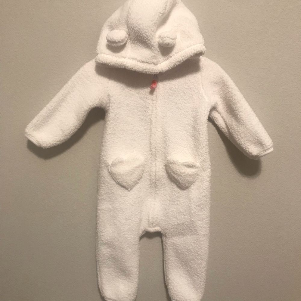Carters fleece white baby bunting